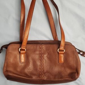 Fossil brown leather shoulder bag